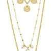 Pilgrim GOLD-PLATED LAYERED CAROL NECKLACE, 3-IN-1 -Pernille Corydon Butik 5700560080409