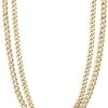Pilgrim BLOSSOM Recycled Curb Chain Halskæde 2-i-1 Guldbelagt -Pernille Corydon Butik 5700560087491