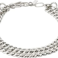 Pilgrim BLOSSOM Recycled Curb Chain Armbånd 2-i-1 Sølvbelagt