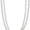 Pilgrim BLOSSOM Recycled Curb Chain Halskæde 2-i-1 Sølvbelagt -Pernille Corydon Butik 5700560087583