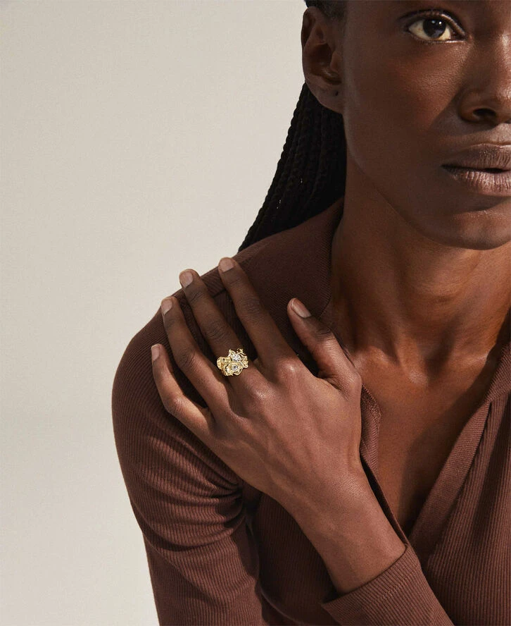 ENERGETIC organisk krystal ring guldbelagt Pilgrim ENERGETIC Organisk Krystal Ring Guldbelagt -Pernille Corydon Butik 5700560087835 1