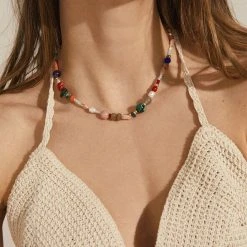 Pilgrim FREEDOM Semi Precious Stone Necklace Gold-plated -Pernille Corydon Butik 5700560090095 3