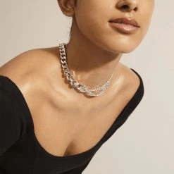 Pilgrim FRIENDS Chunky Curb Chain Necklace Silver-plated -Pernille Corydon Butik 5700560092525 4