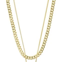 Pilgrim WILLPOWER Curb & Coin Necklace, 2-in-1 Set, Gold-plated