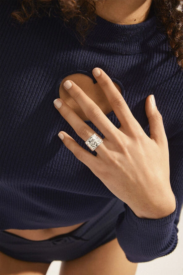 KINDNESS recycled rustic statement ring silver-plated Pilgrim KINDNESS Recycled Rustic Statement Ring Silver-plated -Pernille Corydon Butik 5700560092853 2