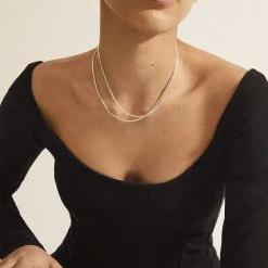 Pilgrim SOLIDARITY Recycled Snake Chain Necklace Silver-plated -Pernille Corydon Butik 5700560093010 5