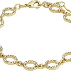 Pilgrim ROGUE Recycled Crystal Halo Bracelet Gold-plated
