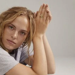 Pilgrim ANNE-SOPHIE Recycled Crystal Ring Gold-plated -Pernille Corydon Butik 5700560095564 m1