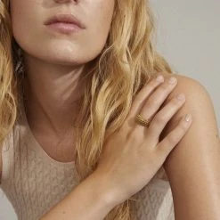 Pilgrim AALIYAH Recycled Bubbles Ring Gold-plated -Pernille Corydon Butik 5700560095571 m2