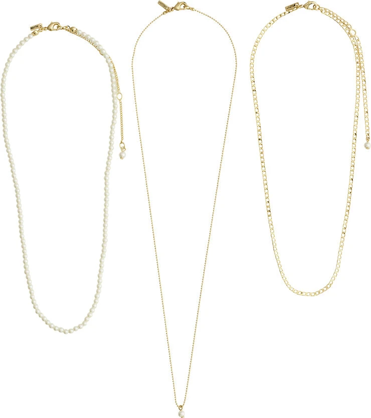 BAKER necklace 3-in-1 set gold-plated Pilgrim BAKER Necklace 3-in-1 Set Gold-plated -Pernille Corydon Butik 5700560095816 2