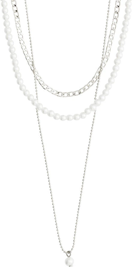 BAKER necklace 3-in-1 set silver-plated Pilgrim BAKER Necklace 3-in-1 Set Silver-plated -Pernille Corydon Butik 5700560095823