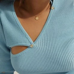 Pilgrim BREATHE Recycled Crystal Coin Necklace Gold-plated -Pernille Corydon Butik 5700560096097 m2