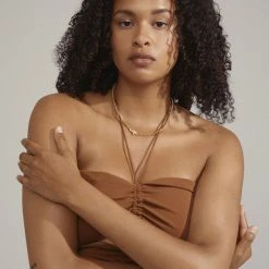 Pilgrim BREATHE Recycled Curb Chain Necklace Gold-plated -Pernille Corydon Butik 5700560096127 m1