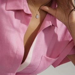 Pilgrim BREATHE Recycled Crystal Coin Necklace Silver-plated -Pernille Corydon Butik 5700560096158 m2