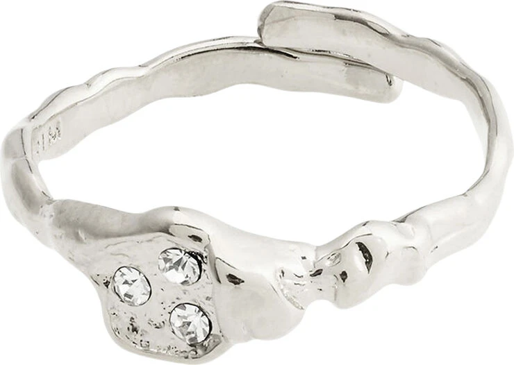 BREATHE recycled crystal ring silver-plated Pilgrim BREATHE Recycled Crystal Ring Silver-plated -Pernille Corydon Butik 5700560096172