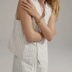 Pilgrim REFLECT Recycled Cable Chain Bracelet Gold-plated -Pernille Corydon Butik 5700560096226 m2