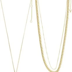 Pilgrim CREATE Recycled Necklace 3-in-1 Gold-plated -Pernille Corydon Butik 5700560096370 2
