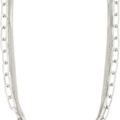 Pilgrim PAUSE Recycled Cable & Curb Chains Necklace Silver-plated -Pernille Corydon Butik 5700560096578