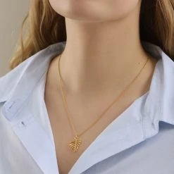 Pernille Corydon Jewellery Fern Leaf Necklace Length 50-55 Cm