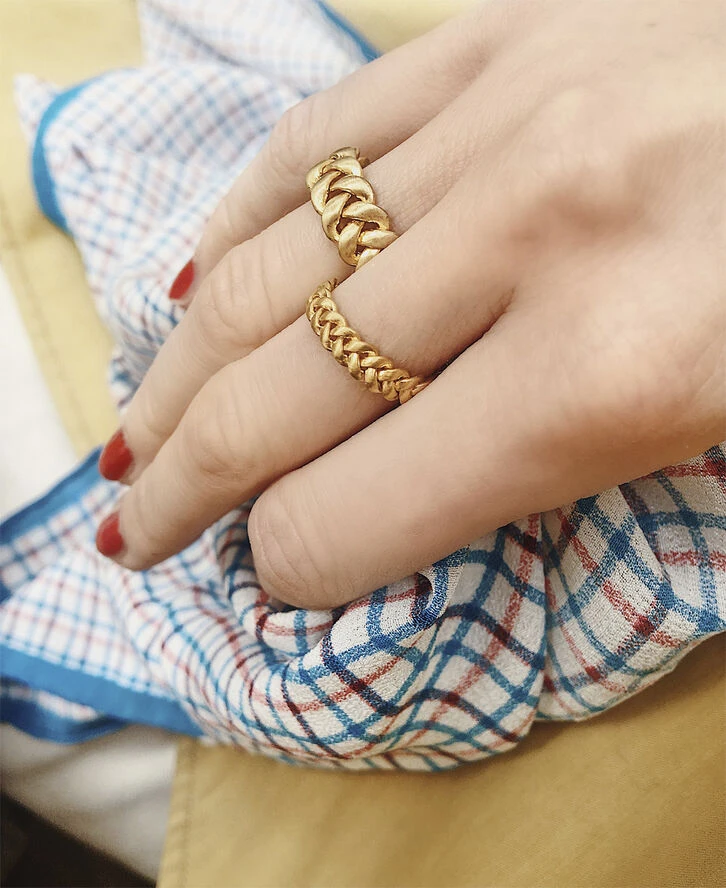 Big Braided Ring, gold-plated sterling silver - 46 Jane Kønig Big Braided Ring, Gold-plated Sterling Silver - 46 -Pernille Corydon Butik 5715180022814 4