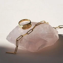 Jane K&oslash;nig Reflection Signet Ring, Gold-plated Sterling Silver-46 -Pernille Corydon Butik 5715180051876 5