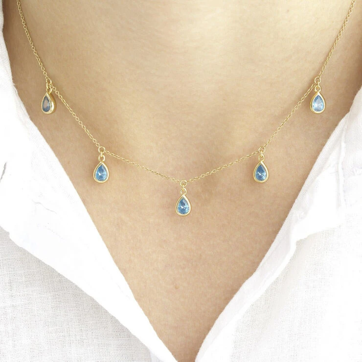Water Drop Charm Choker Necklace With Love Darling Water Drop Charm Choker Necklace -Pernille Corydon Butik 700512259742 1