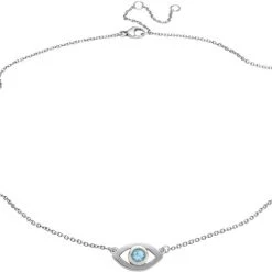 With Love Darling Blue Topaz Eye Necklace